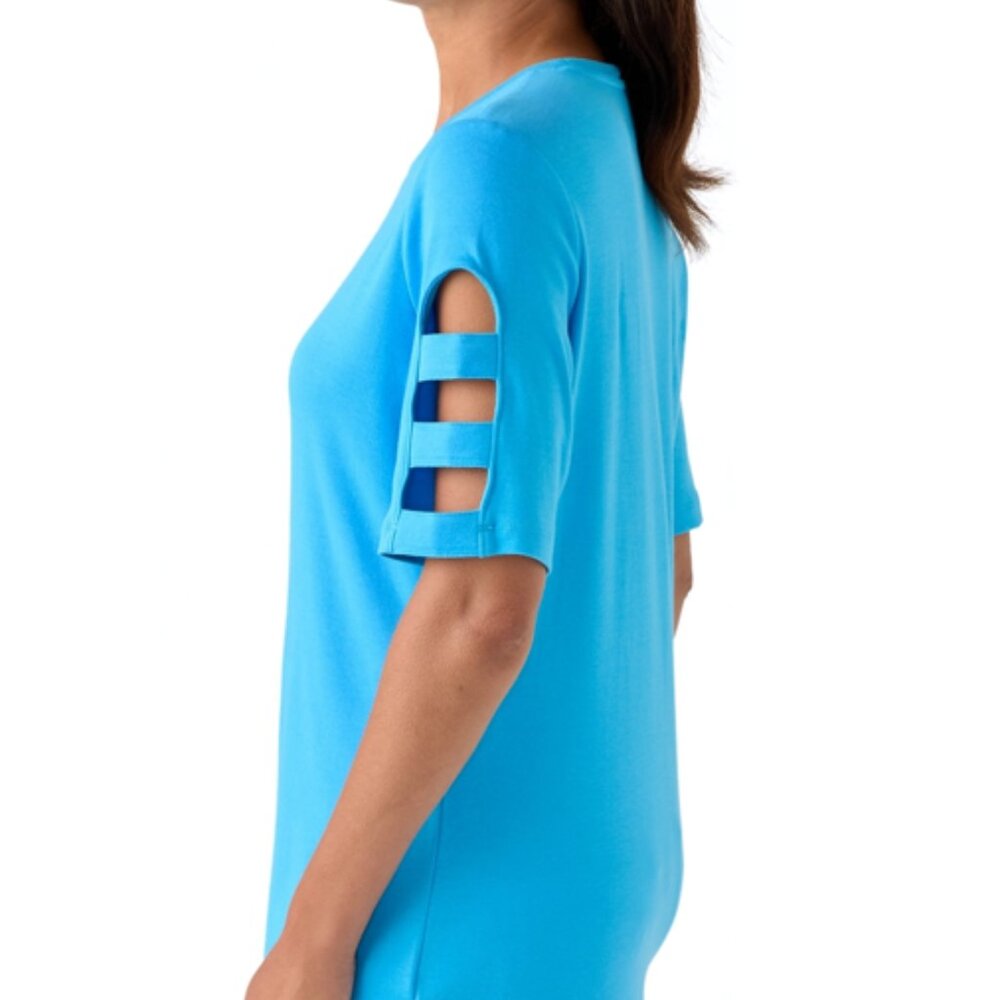 NWT Kim Rogers Womans Elbow Ladder Sleeve Top, 3/4 Sleeve, XL - Picture 4 of 12